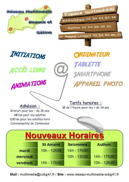 Nouveaux horaires 2015