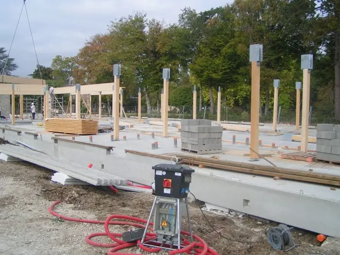 Installation poteaux bois